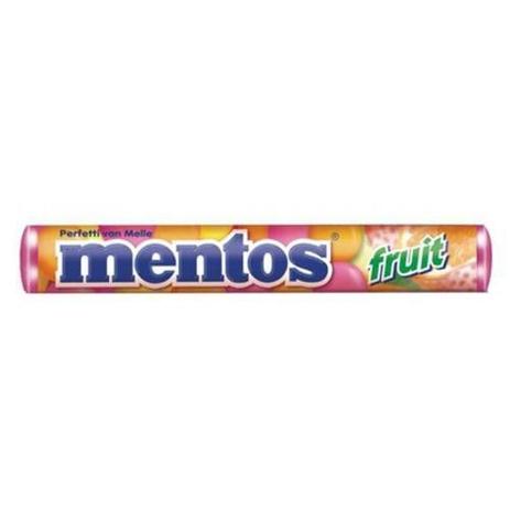 CONFEITO MORANGO, LARANJA E LIMÃO MENTOS FRUIT PACOTE 37,5G