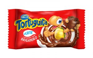 CHOCOLATE AO LEITE RECHEIO BRIGADEIRO TORTUGUITA PACOTE 15,5G