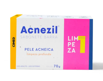 SABONETE BARRA LIMPEZA PROFUNDA PELE ACNEICA ACNEZIL CAIXA 70G