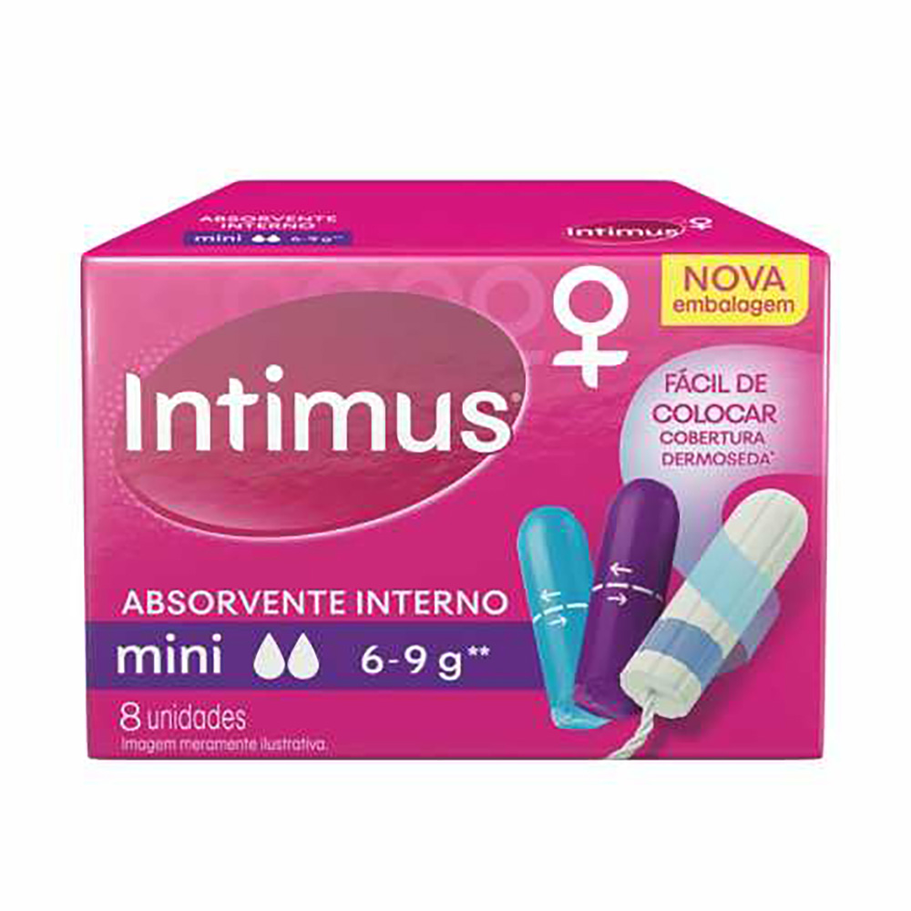 ABSORVENTE INTERNO INTIMUS MINI CAIXA 8 UNIDADES