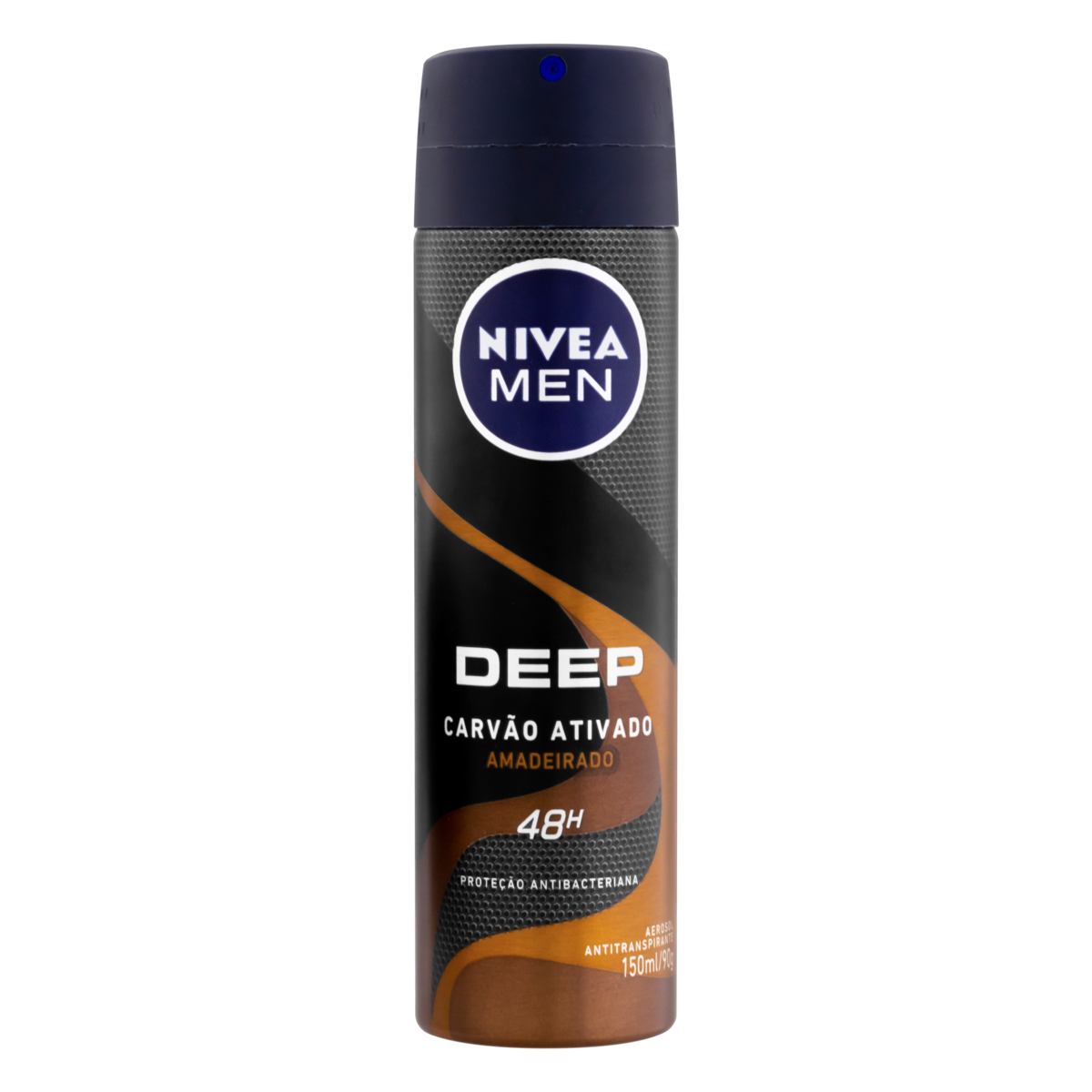 ANTITRANSPIRANTE AEROSSOL CARVÃO ATIVADO AMADEIRADO NIVEA MEN DEEP 150ML SPRAY