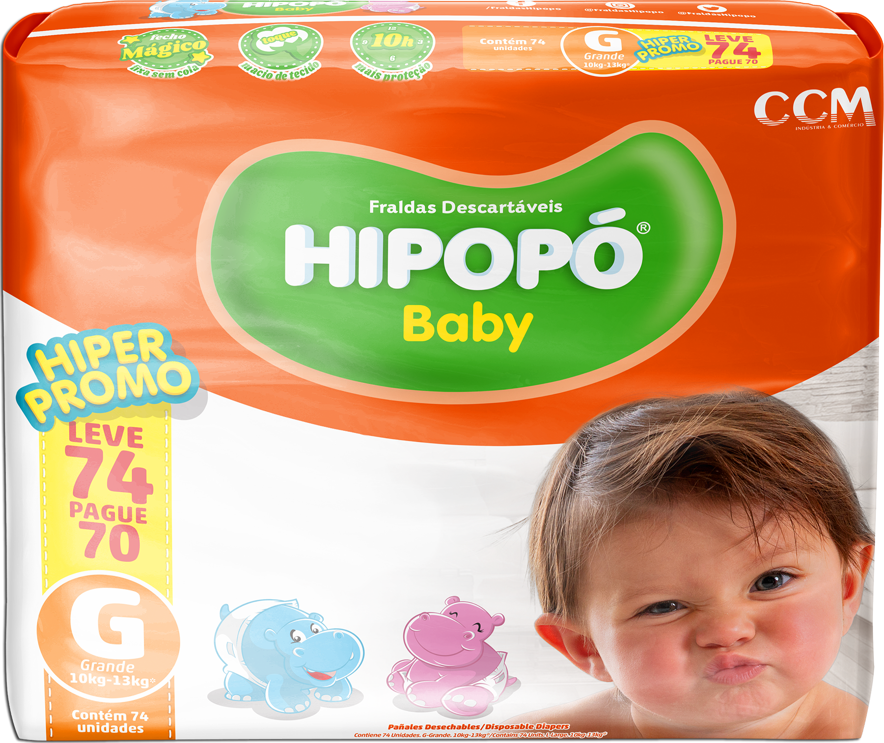FRALDA HIPOPO BABY HIPER PROMO G 74