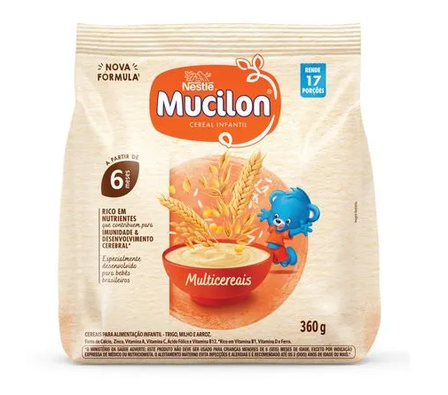 CEREAL INFANTIL MULTICEREAIS MUCILON PACOTE 360G