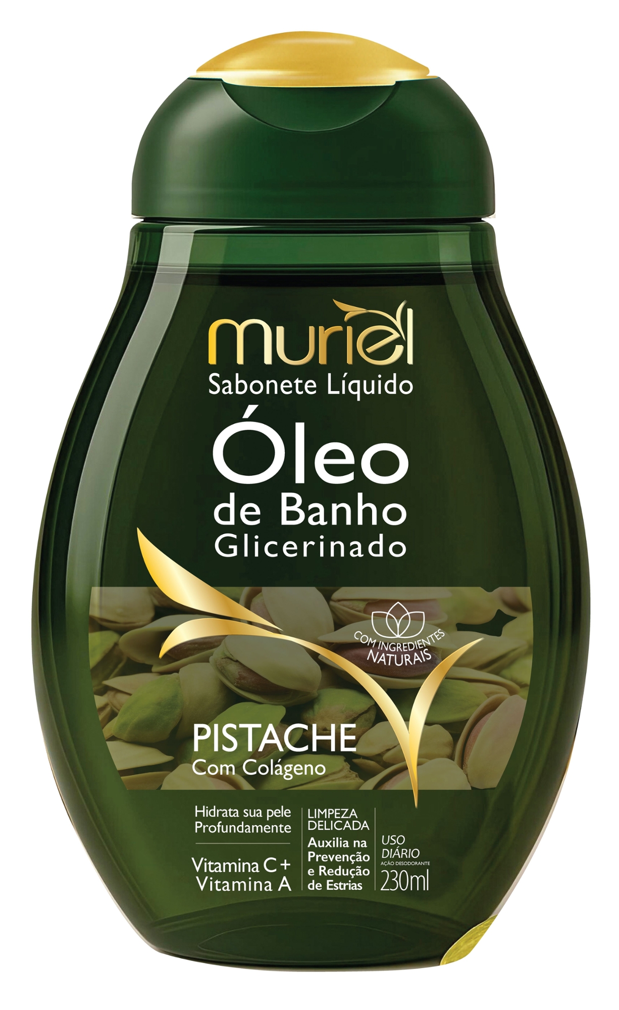 SABONETE LIQ OLEO DE BANHO MURIEL PISTACHE C/ COLAGENO 230ML