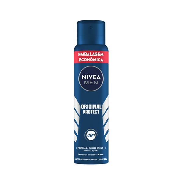 ANTITRANSPIRANTE AEROSSOL ORIGINAL PROTECT NIVEA MEN 200ML SPRAY EMBALAGEM ECONÔMICA