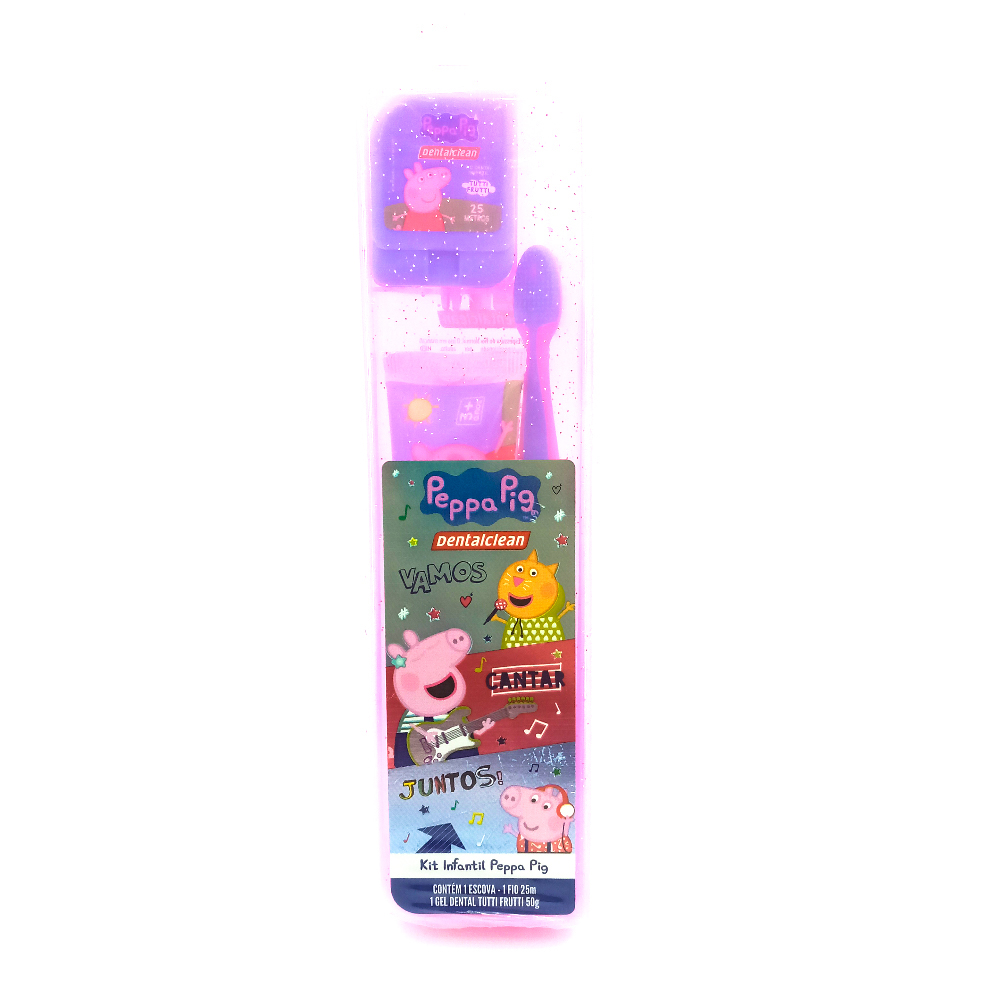KIT DENTALCLEAN ESC+FIO+GEL D PEPPA PIG - DENTALCL