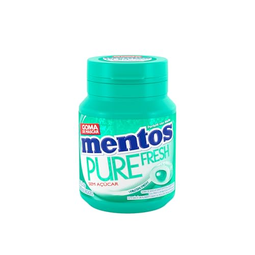 PACK GOMA DE MASCAR MENTA VERDE ZERO AÇÚCAR MENTOS PURE FRESH POTE 336G 6 UNIDADES