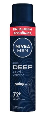 ANTITRANSPIRANTE AEROSSOL CARVÃO ATIVADO NIVEA MEN DEEP 200ML SPRAY EMBALAGEM ECONÔMICA