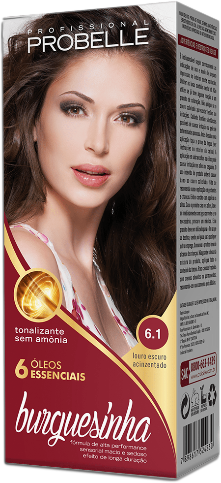 TINTURA PROBELLE BURGUESINHA 50ML LOURO E. ACINZENTADO 6.1