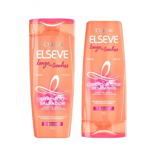 KIT SHAMPOO 375ML + CONDICIONADOR 170ML LORÉAL PARIS ELSEVE LONGO DOS SONHOS