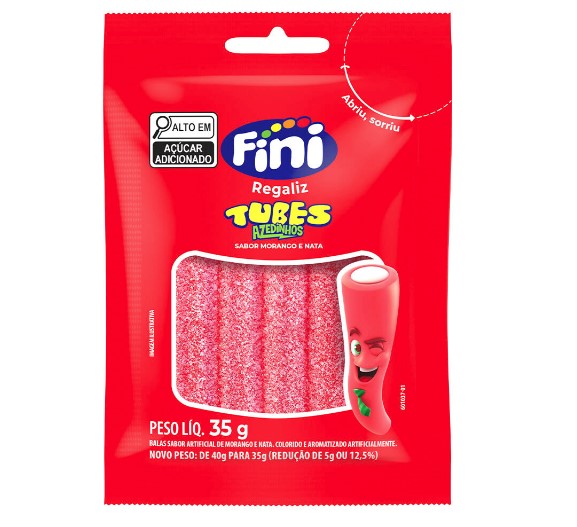 FINI BALA GELAT 35G TUBES MORANGO CITRICA