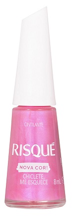 ESMALTE CINTILANTE CHICLETE, ME ESQUECE RISQUÉ NOVA COR! FRASCO 8ML