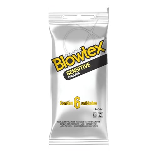 PRESERVATIVO MASCULINO LUBRIFICADO SENSITIVE BLOWTEX PACOTE 6 UNIDADES
