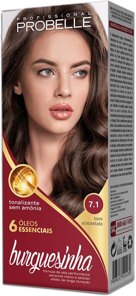 TINTURA PROBELLE BURGUESINHA 50ML LOURO M. ACINZENTADO 7.1