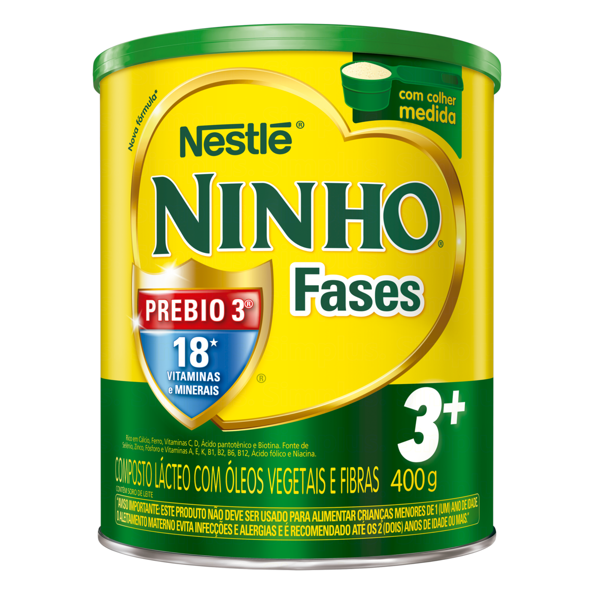 COMPOSTO LÁCTEO NINHO FASES 3+ LATA 400G