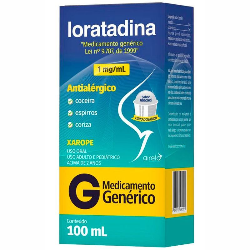 LORATADINA 1 mg/mL XAROPE x 1 FRASCO 100 mL