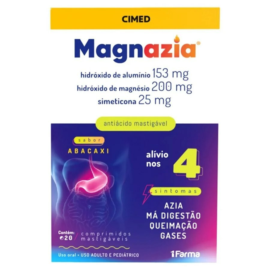MAGNAZIA 153MG ABACAXI CAIXA 20 COMPRIMIDOS MASTIGÁVEIS
