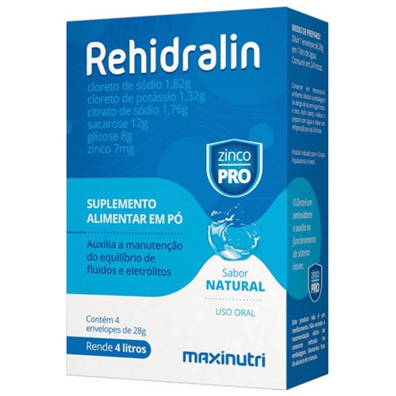 REHIDRALIN 04ENV 28G SABOR NATURAL MAXINUTRI