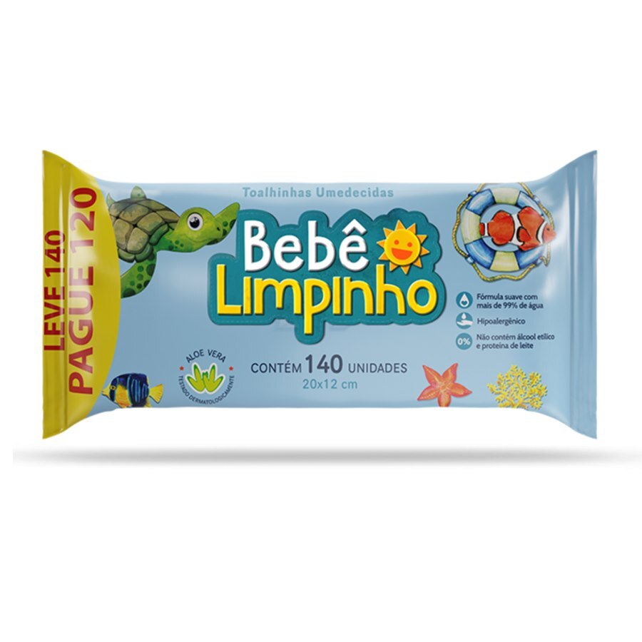TOALHA UMED BEBE LIMPINHO C/ 140 PREMIUM