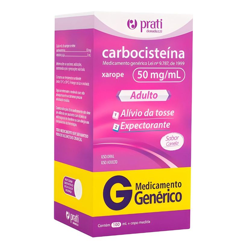 XAROPE CARBOCISTEÍNA 50MG/ML PRATI-DONADUZZI CAIXA 100ML + COPO-MEDIDA