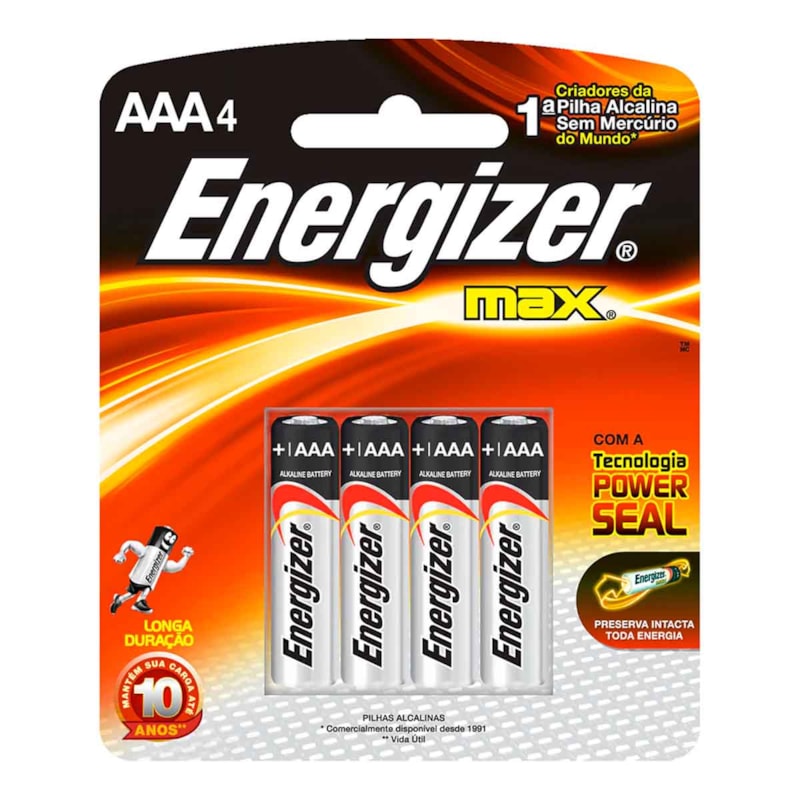 PILHA ENERGIZER ALC PAL AAA-4 4UN
