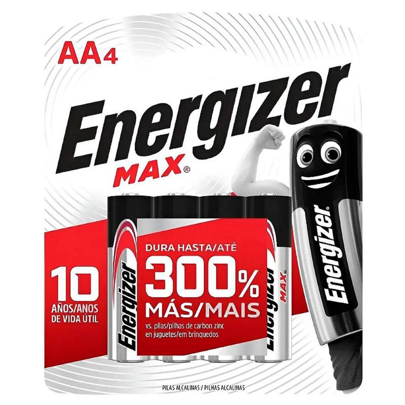 PILHA ENERGIZER MAX AA 4UN