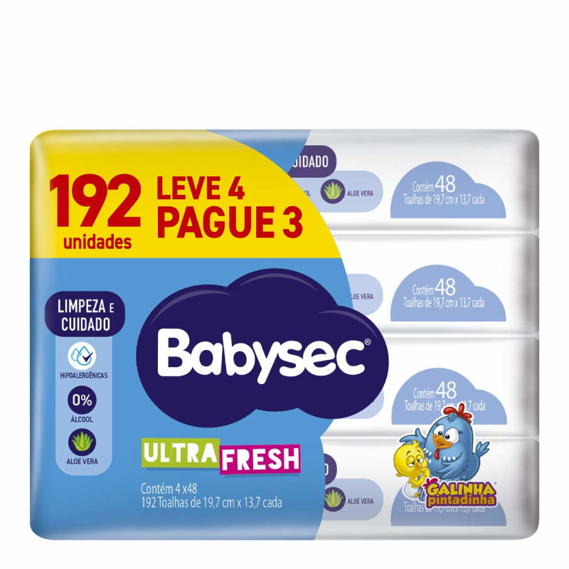 TOALHA UMED BABYSEC 192UN LV4 PG3 ULTRA *