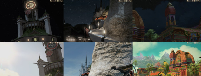 Dawn in Kugane, Limsa Lominsa, and Radz-At-Han, all at the same time!