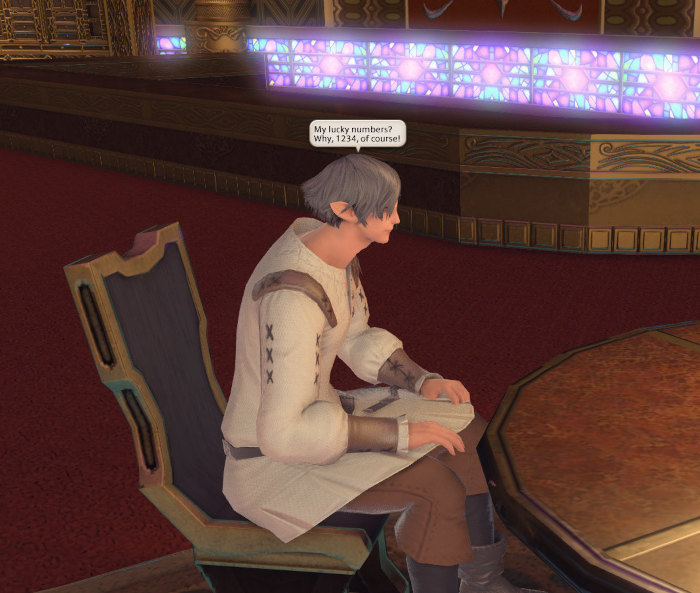 An Elezen hopes he has the lucky numbers