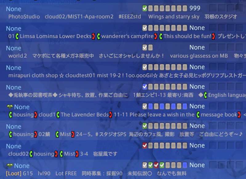 Cloudtest PFs showing various events