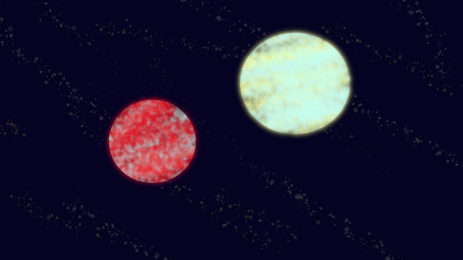 Artist&rsquo;s rentition of the two moons over Hydaelyn