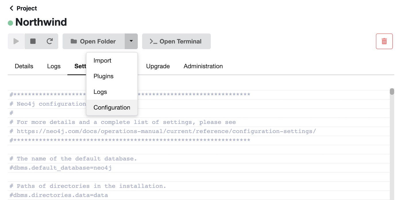 Neo4j configuration file