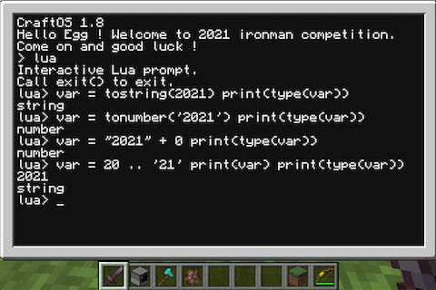 Minecraft CC: Tweaked Computer Lua interactive