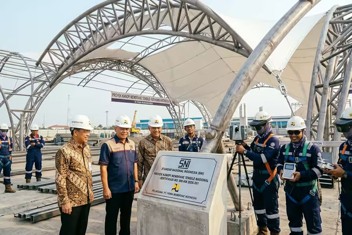 Rangka baja kanopi membrane sesuai SNI 1729