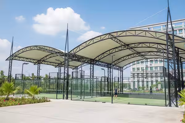 Atap membrane Lapangan Padel