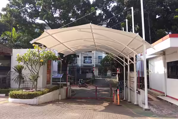 Desain Kanopi Parkiran Modern Membrane