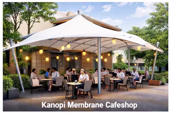 Jasa Pembuatan Kanopi Membrane untuk Cafe dan Komersial