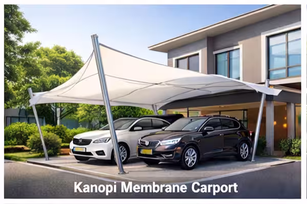 Jasa Pasang Kanopi Carport Membrane Premium