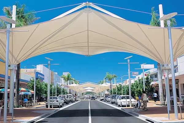 Inovasi desain atap membrane tensile untuk taman kota, rooftop komersial, dan plaza publik