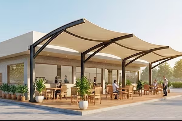 Pembuatan atap membrane cafe dan resto estetik