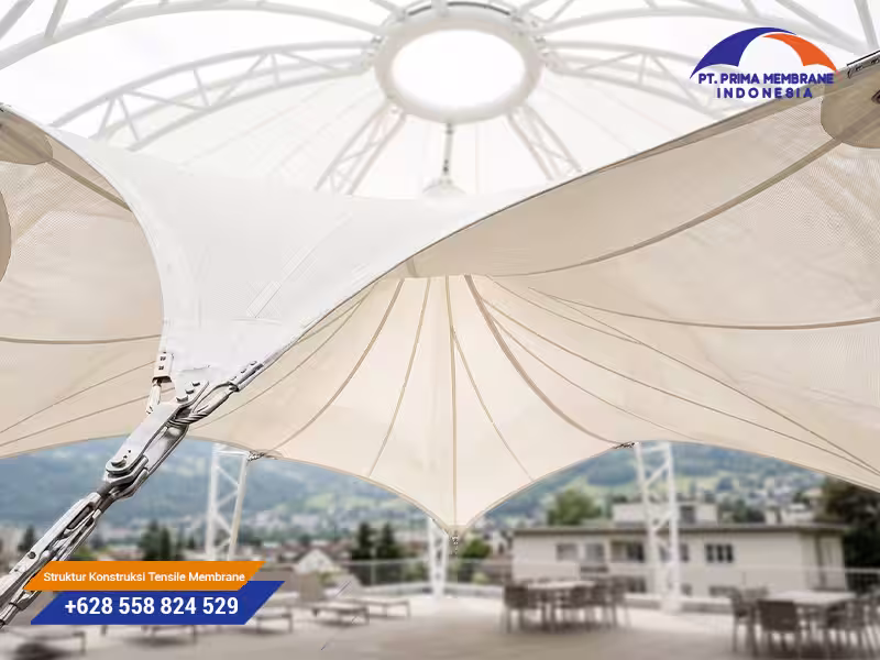 struktur tensile membrane kanopi modern