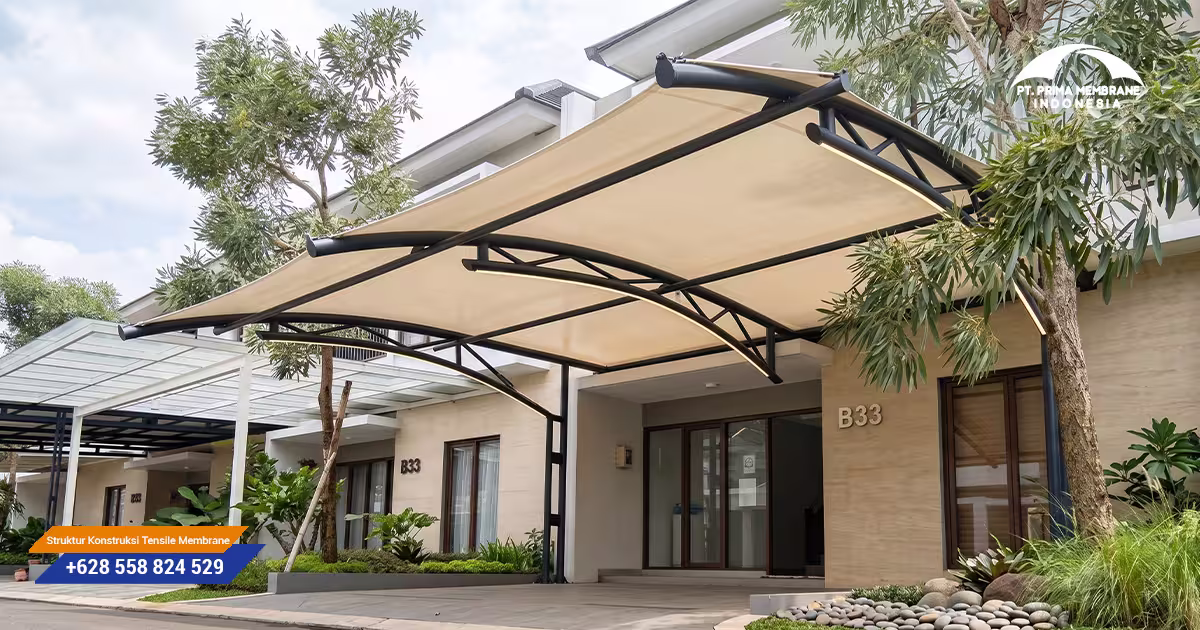 Kanopi Membrane Carport Rumah Mewah