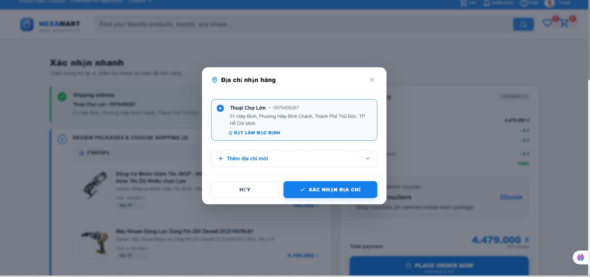 Checkout Screen 1