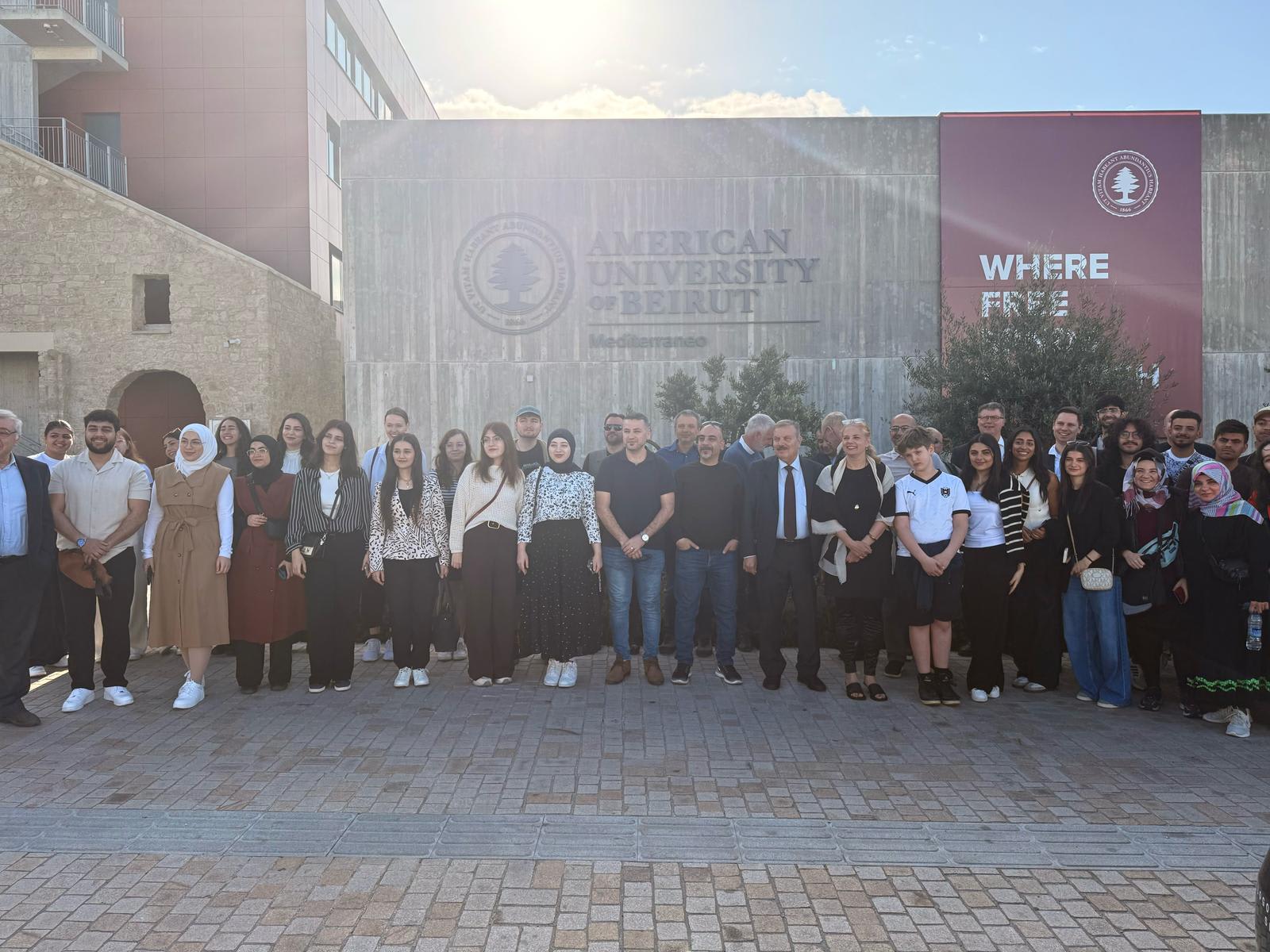 Participants of DoCH conference in front of AUB Mediterraneo campus