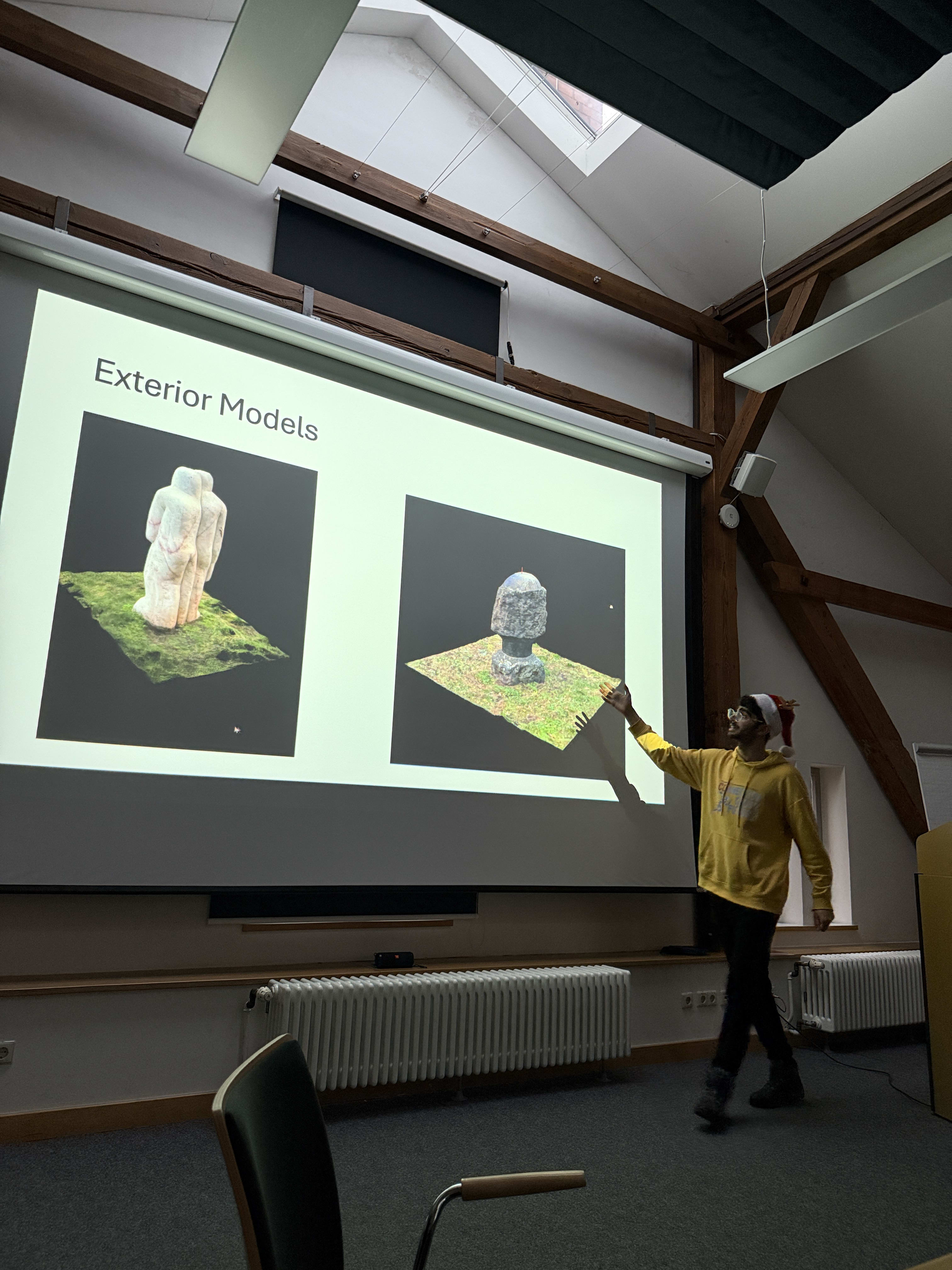 Adil presenting museum project at Technical University Brandenburg