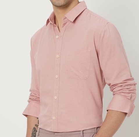 Men’s Light Pink Formal Regular Fit Shirt