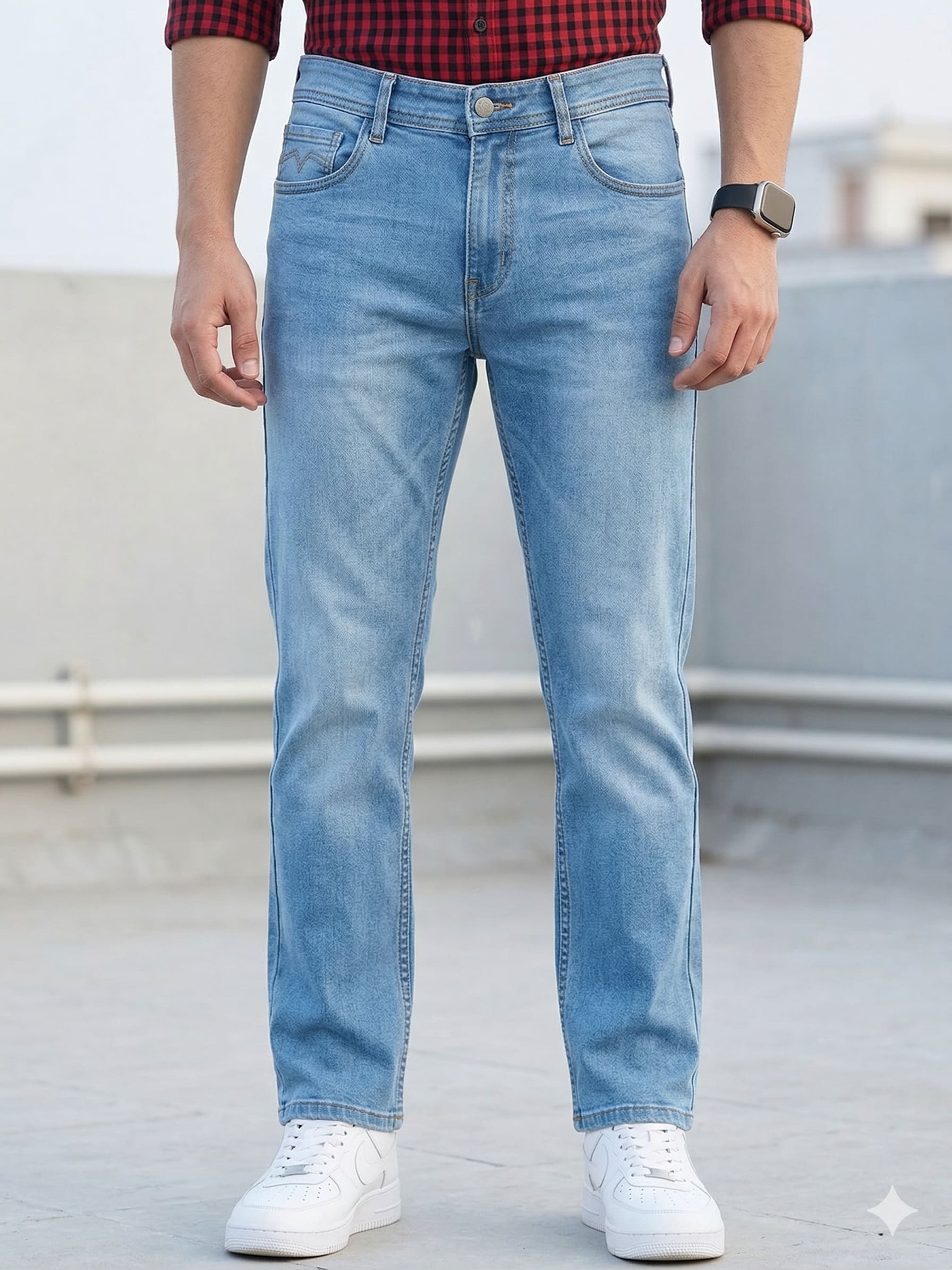 Blue Regular Fit Denim Jeans for Men | Classic Straight Fit Casual Jeans for Gen Z