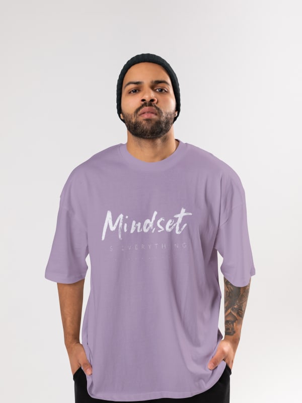 Men’s Lavender Oversized Graphic Anime T-Shirt | Streetwear Tee
