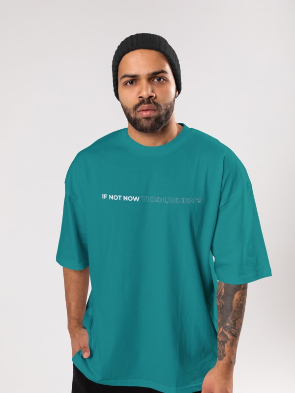 Men’s Teal Oversized Graphic Anime T-Shirt | Streetwear Tee