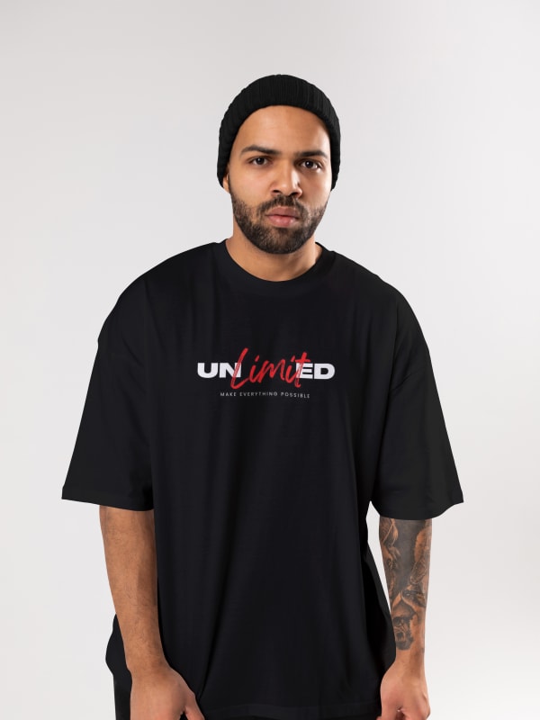 Men’s Black Oversized Graphic Anime T-Shirt | Streetwear Tee